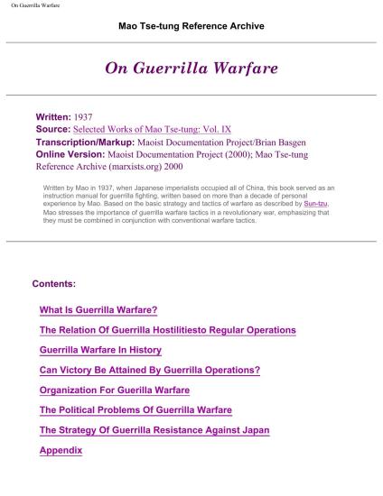 On Guerrilla Warfare