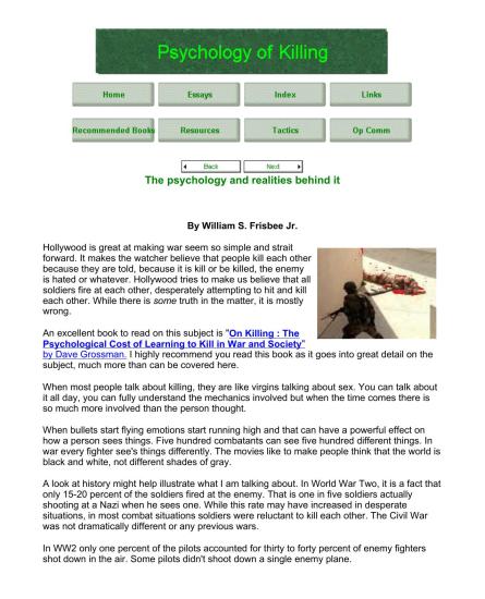 The Psychology of killing