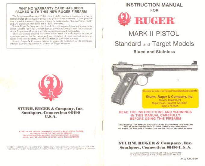 Ruger Mark II Pistol Standard and Target